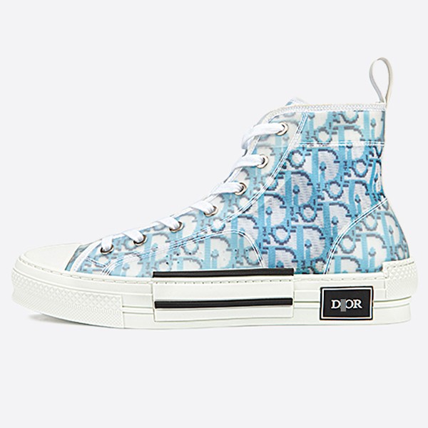 Dior Oblique Pixel Canvas B23 High-Top Sneakers Blue Unisex