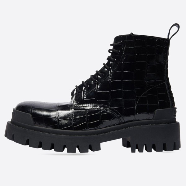 Balenciaga Crocodile Embossed Scarf Leather Boots 600911WA9D01000