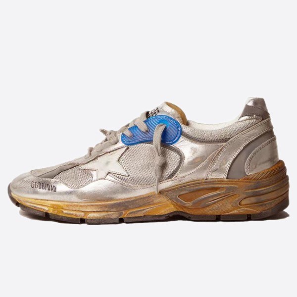 Golden Goose Papa Star Sneakers in Silver Distributed (GMF00199.F001211.70137)
