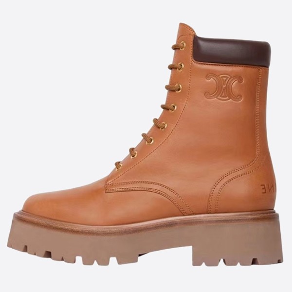 Triomphe Fe Calfskin Lace-Up Boots 347183657C.04LU