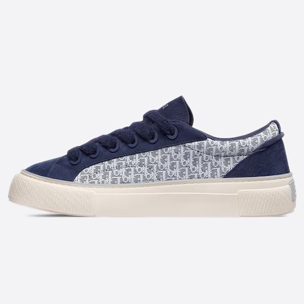 B33 Sneakers Navy Blue Oblique Jacquard Suede 3SN303ZWN_H559