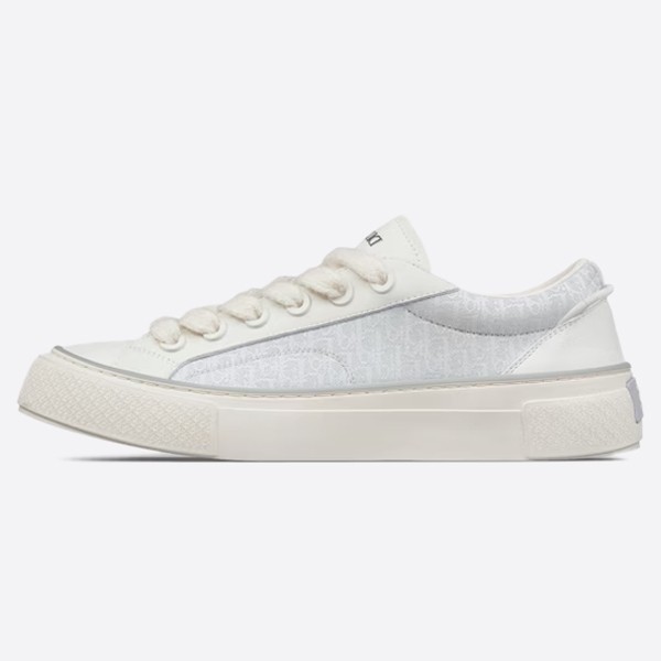 B33 Sneakers in White Smooth Calfskin with Oblique Jacquard 3SN303ZYS_H068