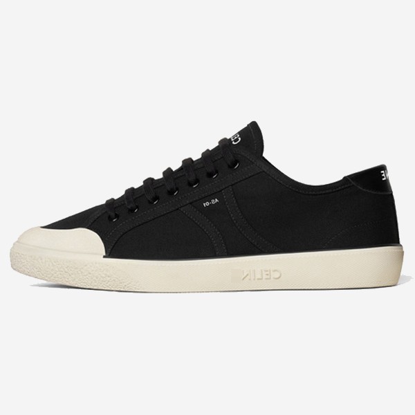 AS-01 Low Lace-Up Celine Alan Sneakers in Canvas and Calfskin - Black 356302293C.38NO