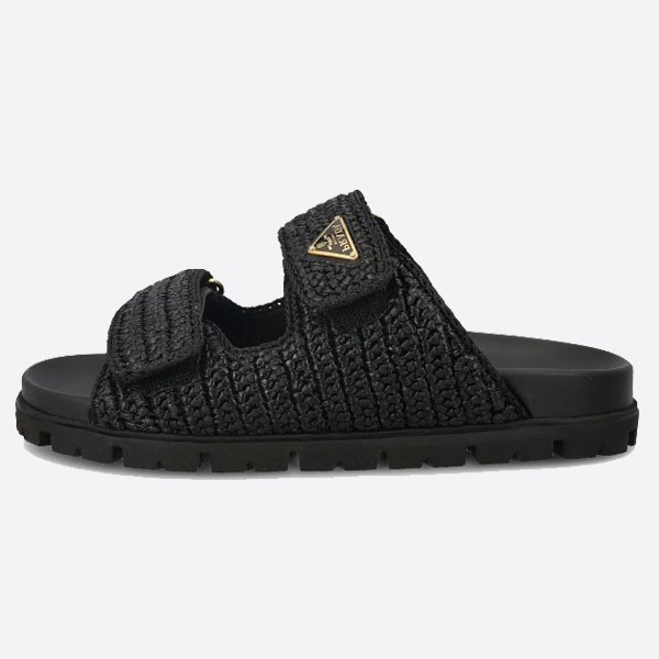 Prada Triangle Logo Slip-On Sandals 1XX6992C2T