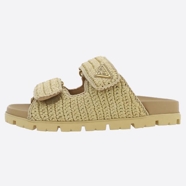 Prada Triangle Logo Slip-On Sandals 1XX699F0202C2T