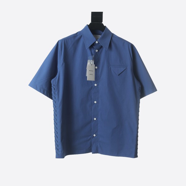 Bottega Veneta cotton canvas short-sleeved shirt in blue