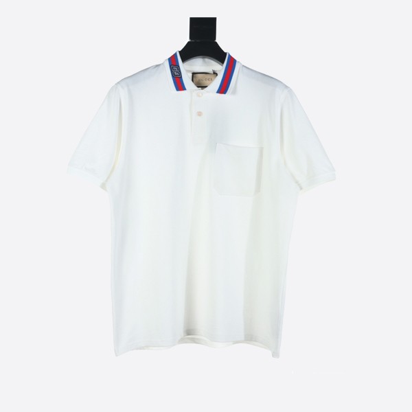 Gucci cotton piqué polo shirt in square GG, off-white