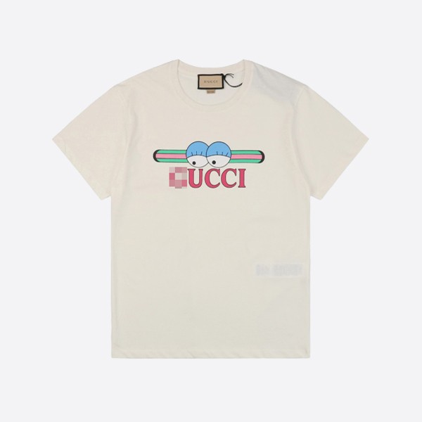 Gucci cotton jersey T-shirt, Gucci print, off-white