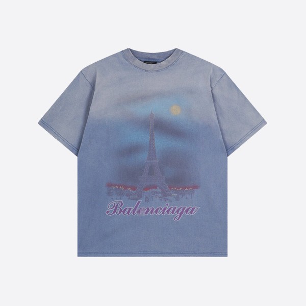 Balenciaga Paris Moon T-shirt in oversized blue