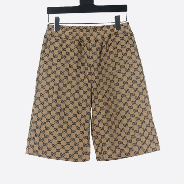 Gucci GG Supreme Linen Shorts (Beige and Ebony)