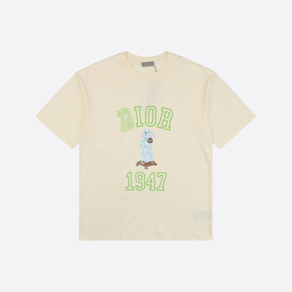 Dior Relaxed Fit Bobby T-Shirt in White Slub Cotton Jersey