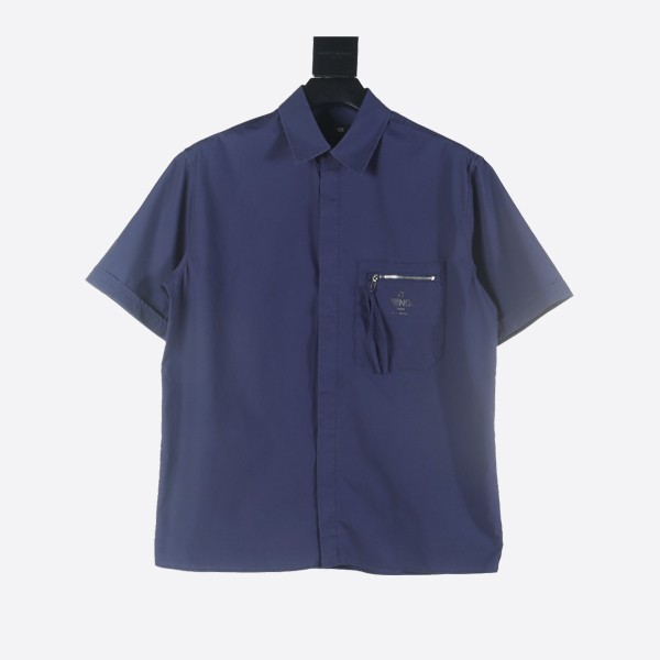 Fendi Shirt - Blue Cotton Shirt FS1097AN08F04V6