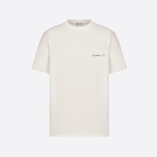 Handwritten Christian Dior relaxed fit T-shirt in white cotton jersey