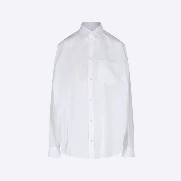 Balenciaga Rhinestone Logo Shirt in White