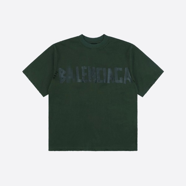 Balenciaga Tape-type Cotton T-shirt in Green