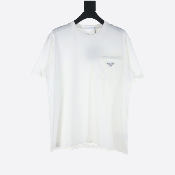 Prada Re-Nylon and Jersey T-Shirt White