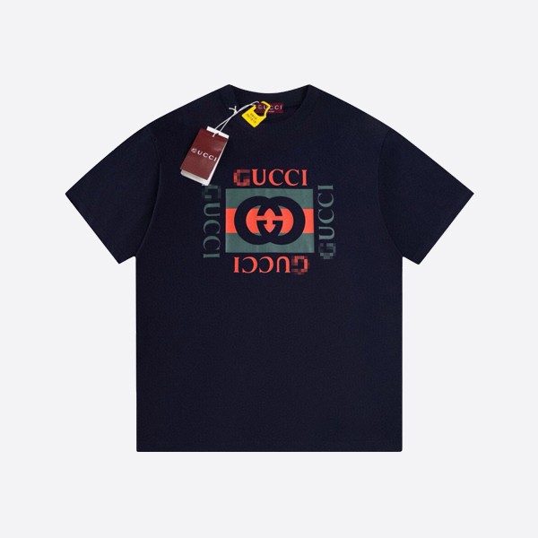 Gucci print cotton jersey T-shirt, navy, 784361 XJGKA 4735
