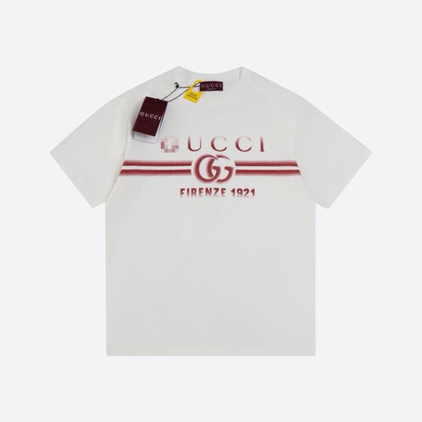 Gucci print cotton jersey T-shirt in white, 785345 XJGKJ 9541