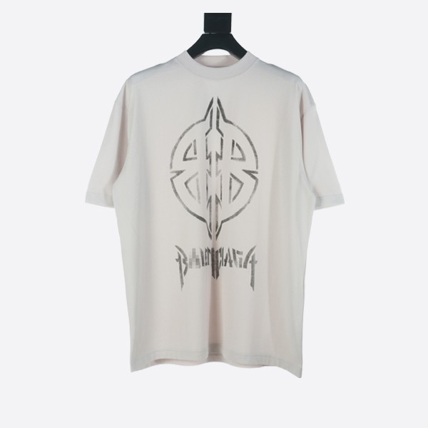 Balenciaga Metal BB Stencil T-Shirt, Oversized, White/Black
