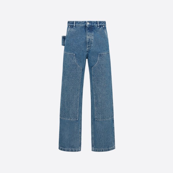 Dior Cannage Carpenter Jeans in Blue Cotton Twill