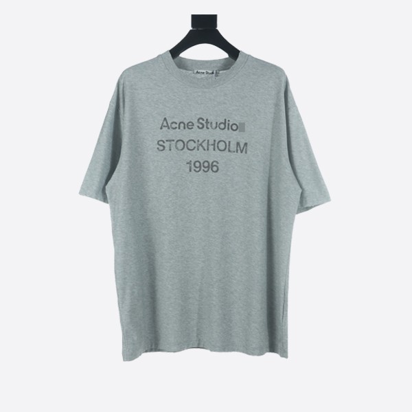 Acne Studios - Logo T-Shirt - Relaxed Unisex Fit - Pale Grey Melange