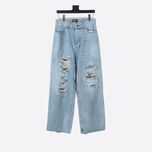 Balenciaga Trompe L'oeil Wide Leg Jeans