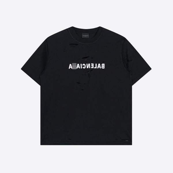 Mirrored Balenciaga T-shirt, medium fit, black