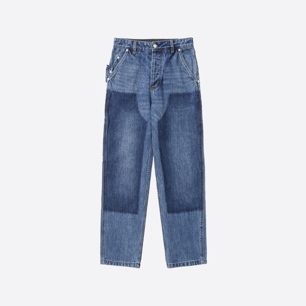 Hand-painted Christian Dior Carpenter Jeans in Blue Cotton Twill