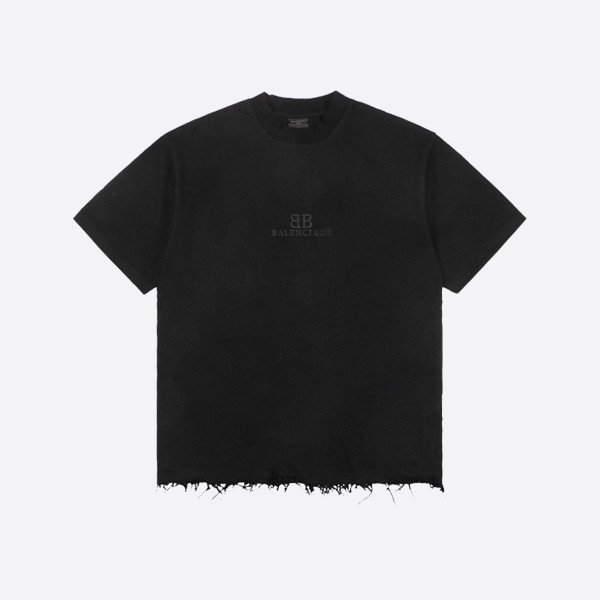 BB Classic Balenciaga Cropped T-Shirt in Oversized Black