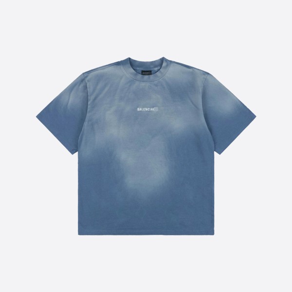 Balenciaga Back T-Shirt, Medium Fit, Blue/White