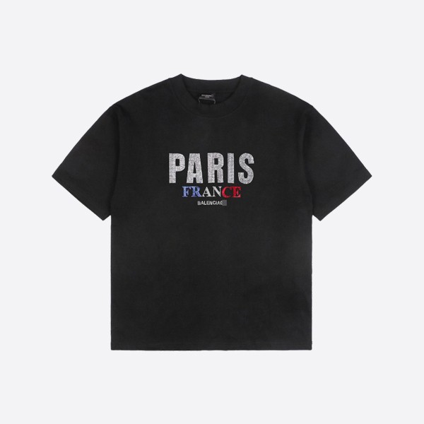 Balenciaga Paris Strass T-shirt in oversized black