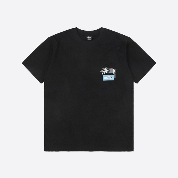 Stüssy Heel the Bay Pigment Dye Summit to Sea T-Shirt in Black