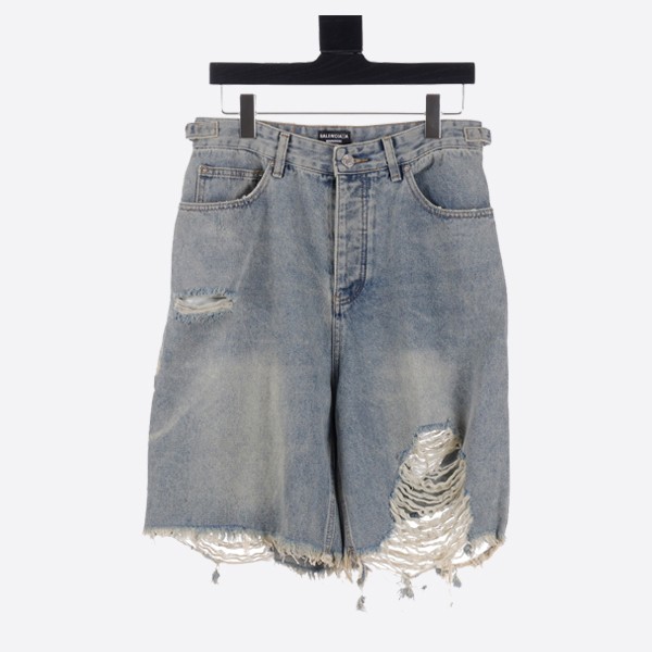 Balenciaga distressed denim shorts