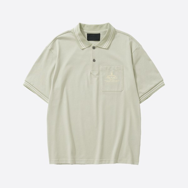 Prada Agase Green Cotton Polo Shirt
