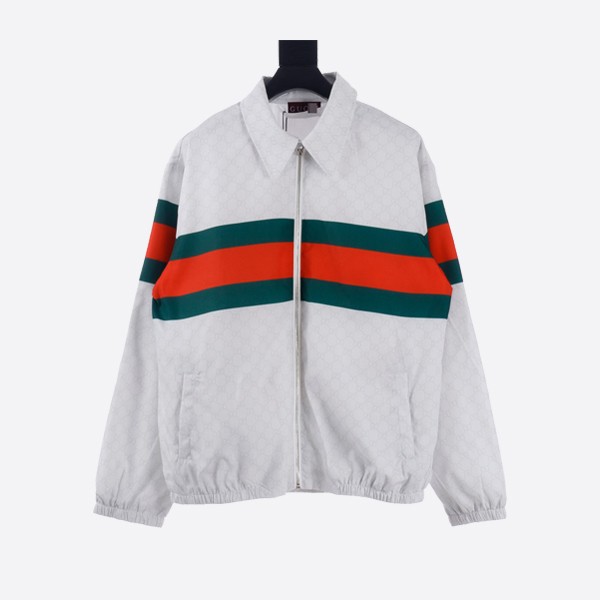 Gucci GG print cotton jacket in white