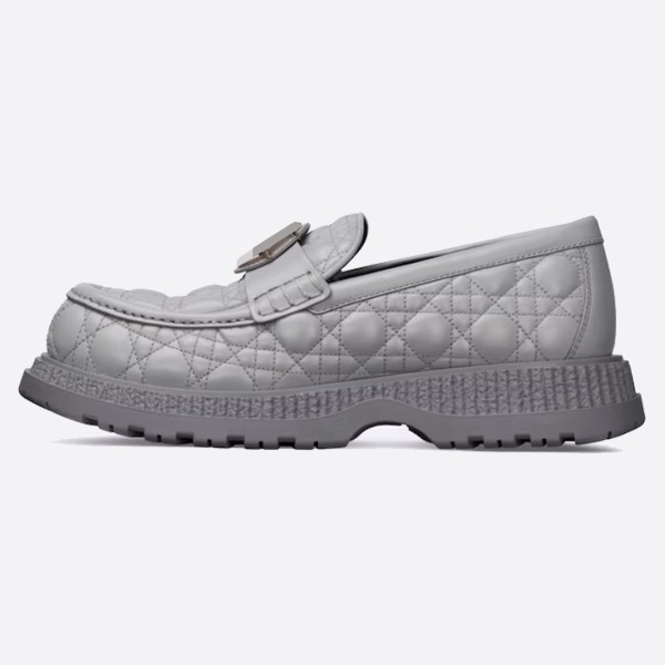 Dior Buffalo Loafers in Grey Cannage Spider Leather, 3LO143ZZP_H868