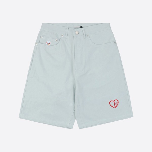 Dior CD Heart Bermuda Shorts in Grey Cotton Canvas