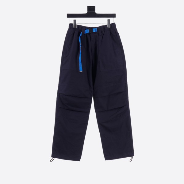 Gucci cotton ripstop cargo pants in dark blue with patches
