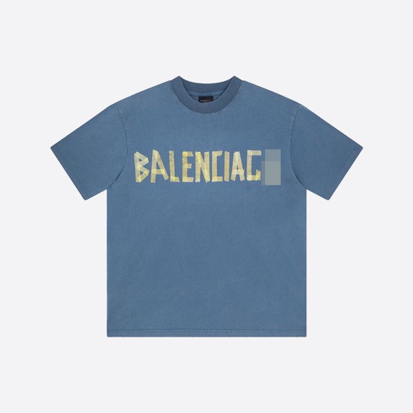 Balenciaga Tape T-Shirt, Medium Fit, Faded Blue