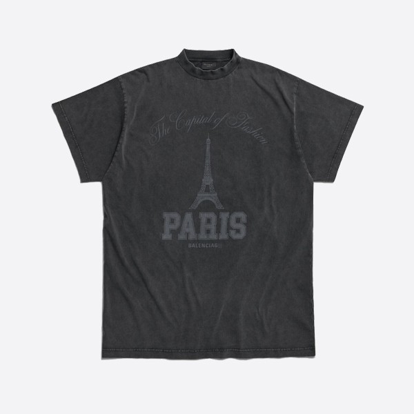 Balenciaga The Capital of Fashion T-shirt, oversized, faded black