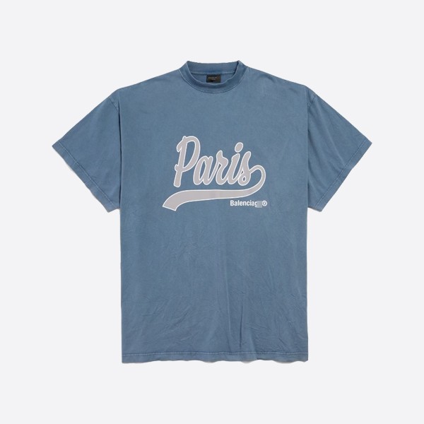 Balenciaga Enjoy Paris T-shirt, oversized, faded blue