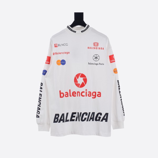 Balenciaga Multi-Element all-over print long-sleeved T-shirt in white