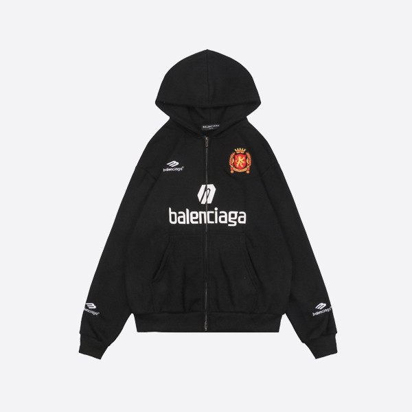 Balenciaga No.10 Football Team Logo Zip Hooded Jacket