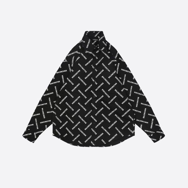 Balenciaga Cross Twill Logo Letter Barrage Long Sleeve Shirt