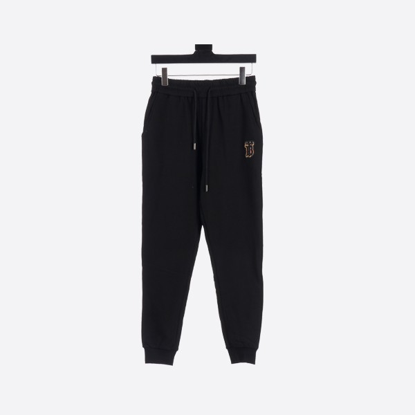 Burberry BT Check Patch 3D Embroidered Cotton Knit Trousers