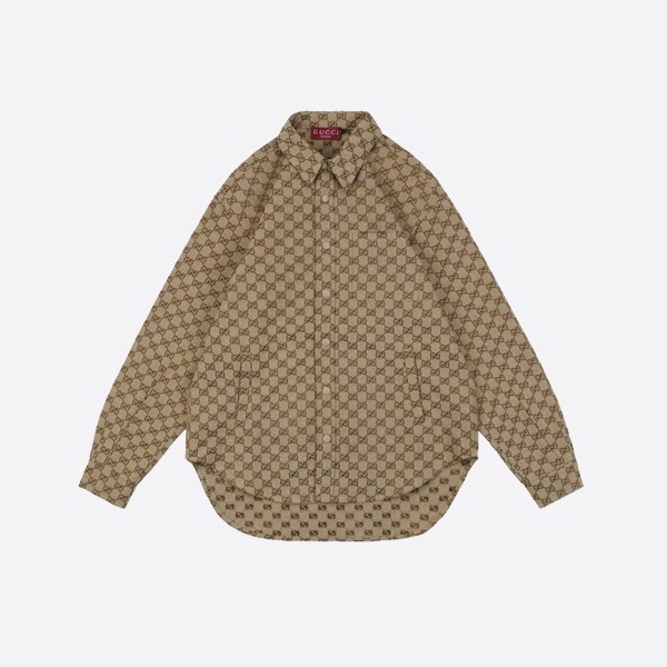 Gucci Double G Jacquard Pocket Jacket Shirt Coat Yellow