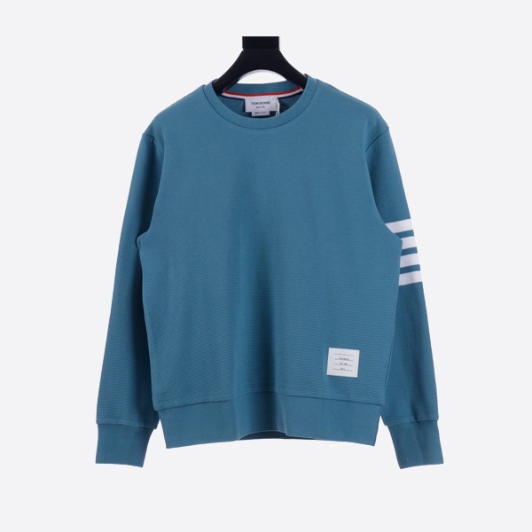 Thom Browne Water Ripple Waffle Crew Neck Sweatshirt