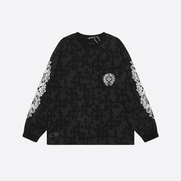 Chrome Hearts long sleeves with dark pattern printed all over