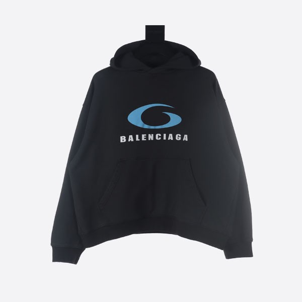 Balenciaga Blue Ring Print Hooded Sweatshirt
