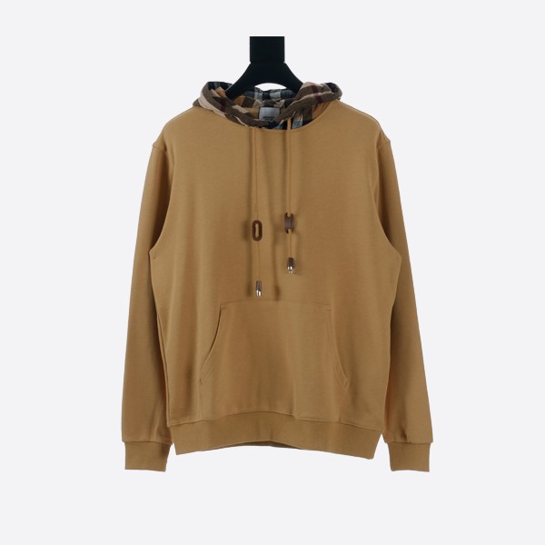 Burberry Brown Patchwork Check Hooded Sweatshirt